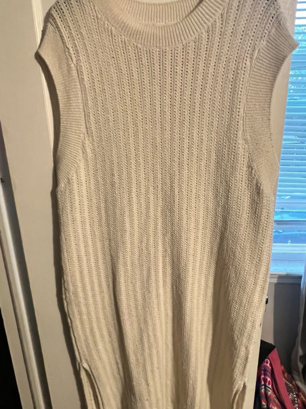 H&M Cream Sleeveless Scoop Neck Knit Tunic size Large